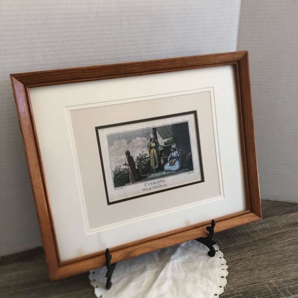 Vtg "Cypriots" Framed Print